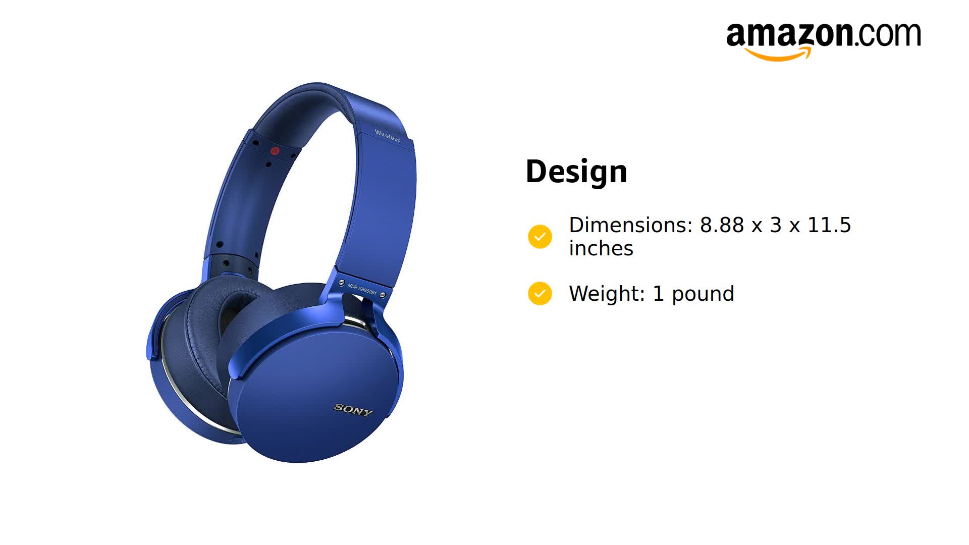 Amazon.com: Sony XB950B1 Extra Bass Wireless Headphones with App